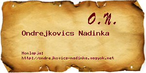Ondrejkovics Nadinka névjegykártya